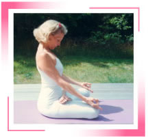 photo of Karin in lotus pose